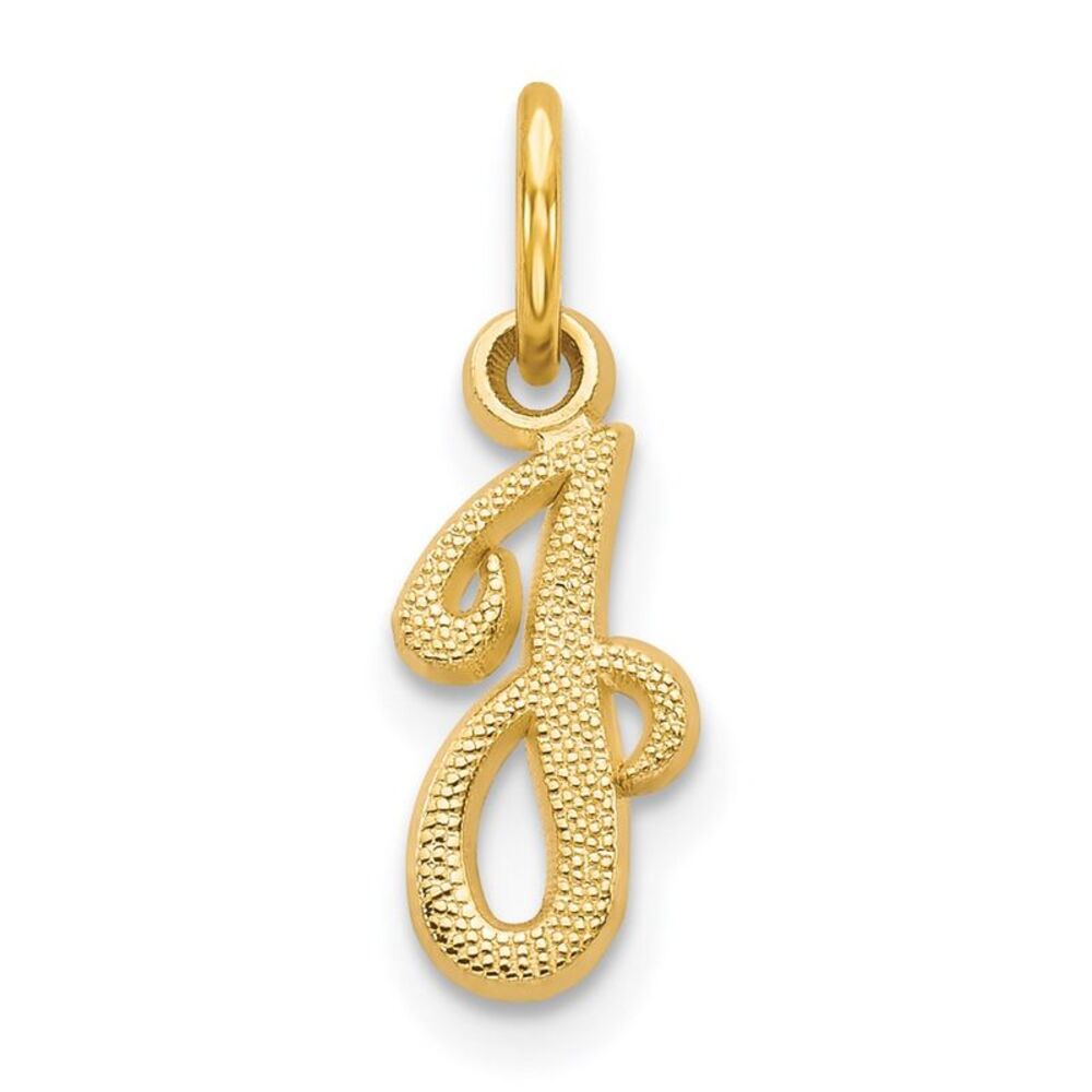 14k Yellow Gold Script Letter J Initial Charm - image 1